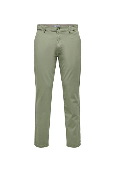 Only & Sons Men's Regular Fit Elastic Waist Khaki Trousers - 22029761