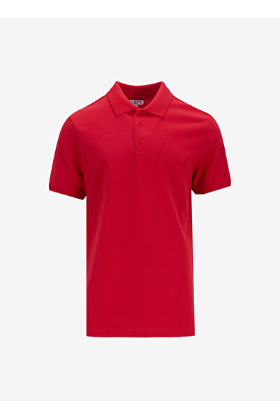 LİMON COMPANY Limon Düz Kırmızı Erkek Polo T-Shirt MML5SM-TST 9546
