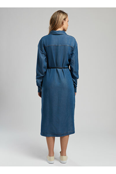 Lee Cooper Classic Collar Straight Standard Women's Dress 252 Lcf 144007 Amara Denim