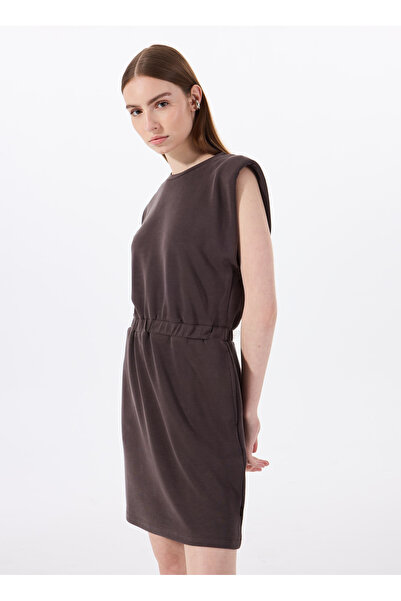 Jeep Bisiklet Yaka Düz Kahve Mini Kadın Elbise J5SL-ELB7079