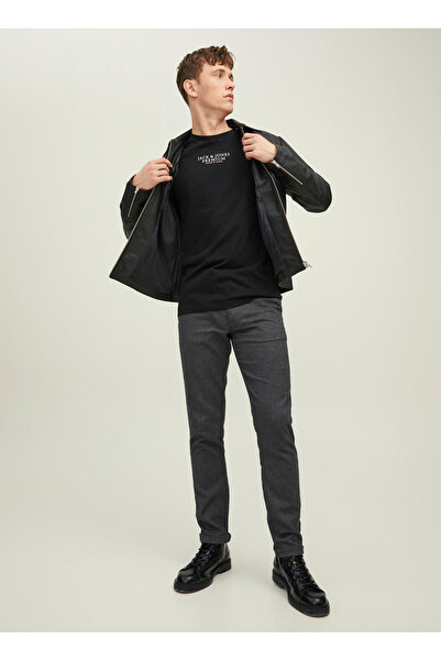 Jack & Jones Ανδρικό μπλουζάκι με λαιμόκοψη μαύρο 12217167_jprbluarchie Ss Tee Crew N