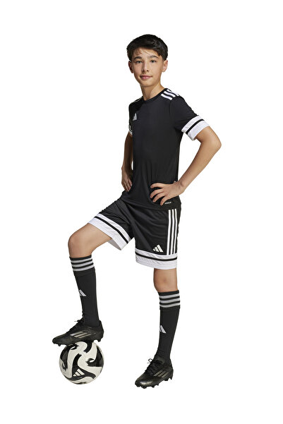 adidas Düz Siyah - Beyaz Erkek Çocuk T-Shirt JJ0052-SQUA25 JSY Y