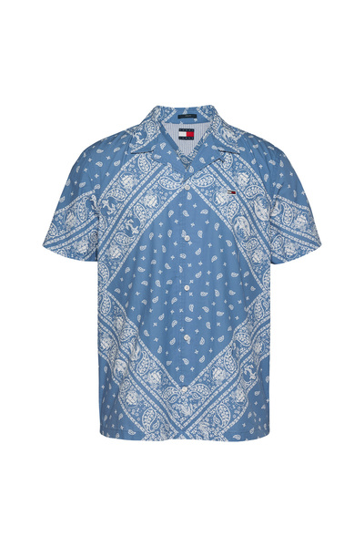 Tommy Jeans Regular Fit Açık Mavi Düz Erkek Gömlek DM0DM20888DY6 TJM REG AOP ...