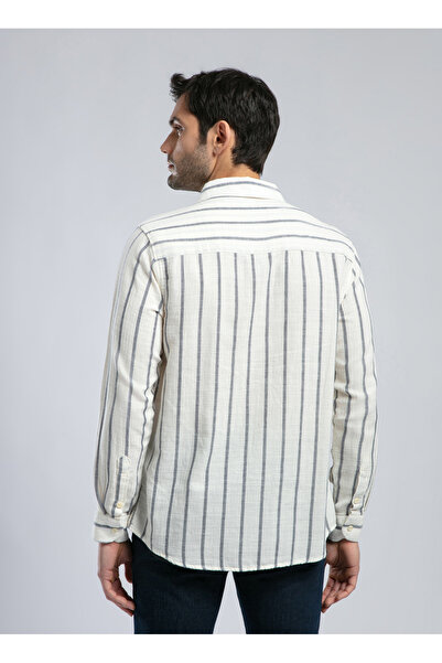 Lee Cooper Regular Fit Lacivert Erkek Gömlek 252 LCM 241008 FANE EKRU-LACİVERT