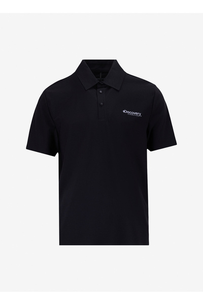Discovery Expedition D5SM-TST3855 Siyah Relaxed Düz Erkek Polo T-Shirt
