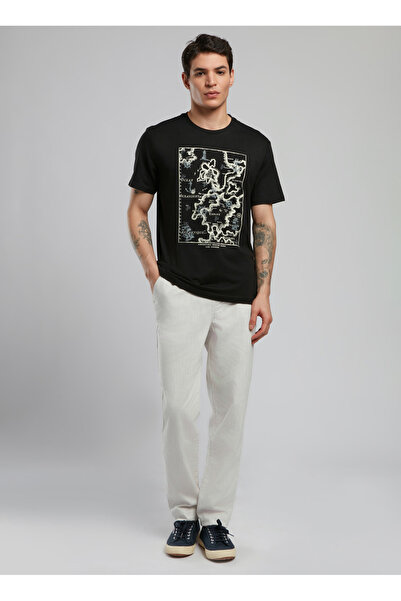 Lee Cooper Ανδρικό μπλουζάκι με στρογγυλή λαιμόκοψη μαύρο 252 LCM 242044 CAPELA BLACK