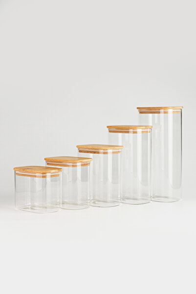 color house 5 Boy Lüks Dikdörtgen Vakumlu Bambu Kapak Borosilikat Cam Bakliya...