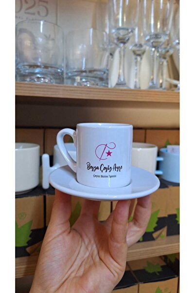Home 6 Adet Porselen Kahve Fincanı (Resim, Logo, Yazı) Kendin Tasarla Kişiye Özel Firma Logolu