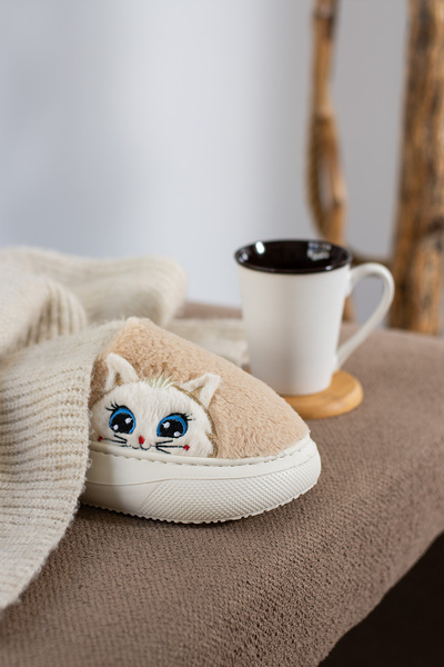 birrbazaar Women's Plush Slippers Winter Stitched Washable Warm Furry Lightweight Non-Slip Comfortable Sole