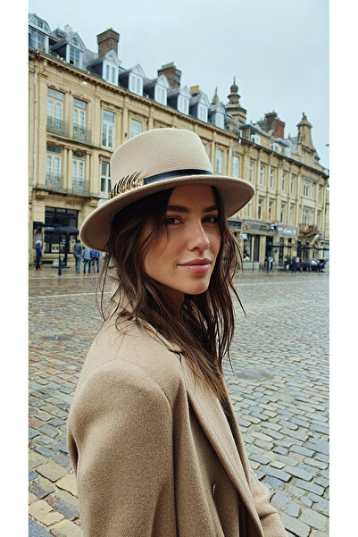 LAGRANZE Retro Tarzı Premium Kadın Özel Tasarım Fötr Şapka