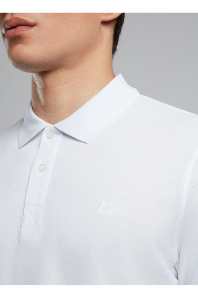 Lee Cooper White Men's Polo T-Shirt 252 Lcm 242012 Twins White