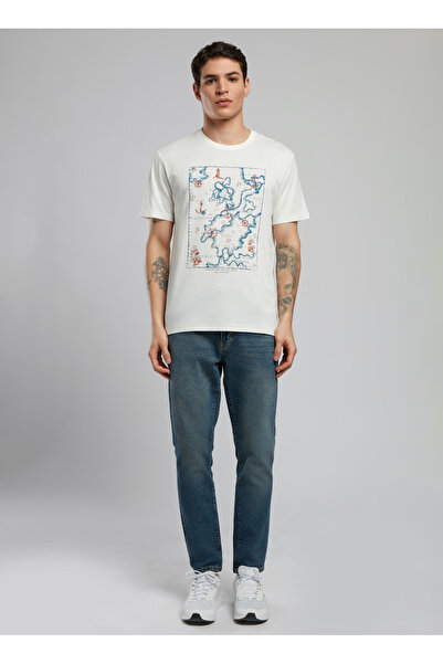 Lee Cooper Ανδρικό μπλουζάκι με στρογγυλή λαιμόκοψη εκρού 252 LCM 242044 CAPELA EKRU