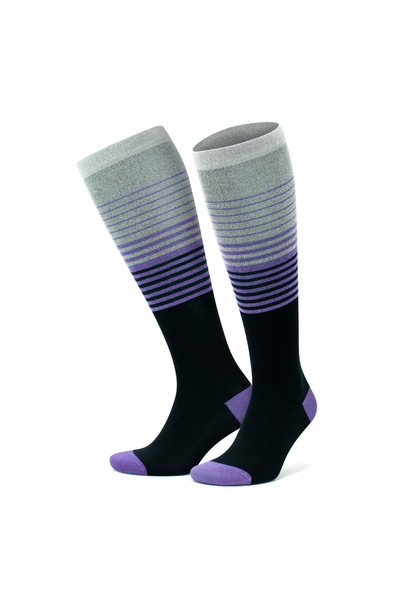 Go With Бамбукови лилави безшевни чорапи до коляното с компресия 15-20 mmHg з...