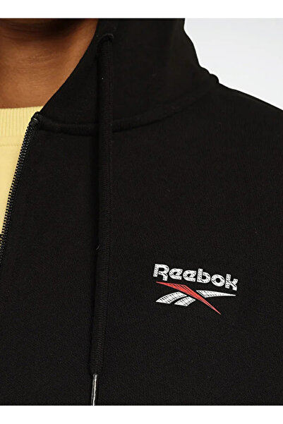 Reebok LC 8021 NEW ID REG FZ Siyah Kapüşonlu Regular Fit Erkek Zip Ceket