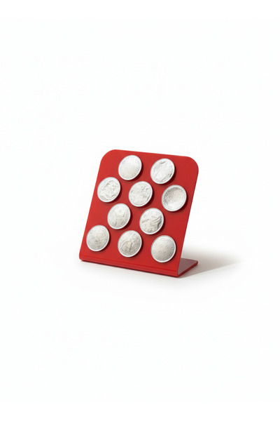 Trend Pleksi L Capsule Coffee Stand (Nespresso & Jacobs Capsule Compatible 10 Capacity Red)