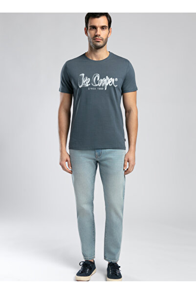 Lee Cooper Round Neck Indigo Men's T-Shirt 252 Lcm 242002 Drawinglogo Indigo