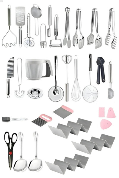 Homerest 33 Parça Kepçe Spatula Kevgir Mutfak Servis Seti Servis Gereçleri Se...