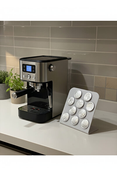 Trend Pleksi L Capsule Coffee Stand (Nespresso & Jacobs Capsule Compatible 10 Capacity White)