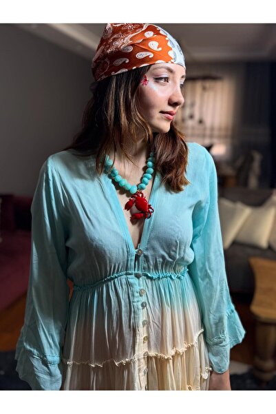 MODAGK Renkli Batik İthal Elbise