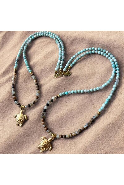 MODA Amazonit & Akik Doğaltaş Kadın Kolye - Karetta Charm Kolye -Caretta’nın ...