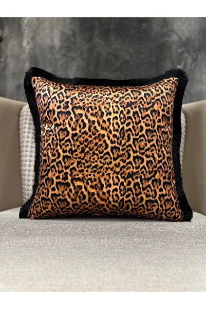 Fabricland Класически внесен кадифен ексклузивен черен цвят с ресни леопард 4...