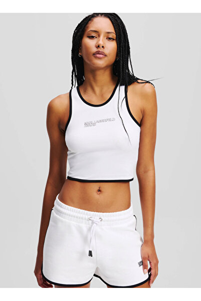 Karl Lagerfeld Jeans Bisiklet Yaka Düz Beyaz Kadın T-Shirt A2W17024