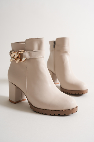 sv savves Γυναικεία παπούτσια με φερμουάρ και λεπτομέρεια με κοντό τακούνι για καθημερινή χρήση