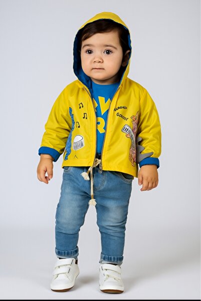 Bebessi Erkek Bebek-Çocuk Fermuar Kapama Kapüşonlu Yağmurluk Uzun Kol Tshırt ...