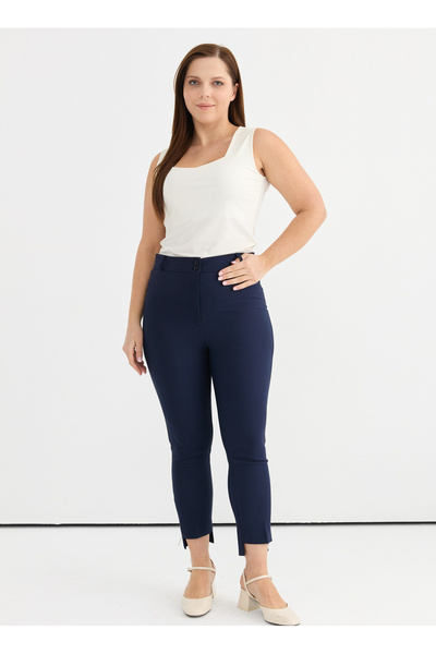 Selen Normal Bel Normal Lacivert Kadın Pantolon 25YSL5383-BB
