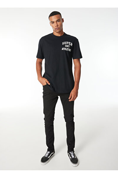 SUPERDRY Bisiklet Yaka Baskılı Siyah Erkek T-Shirt M1011914A02A_EMB SUPERSTATE ATH LOG