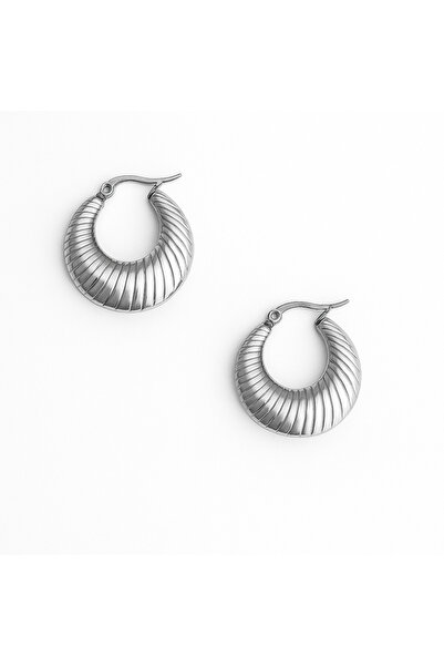 Owentis حلق فضي عتيق من Aimee - لون فولاذي، نموذج جريء، لا يبهت