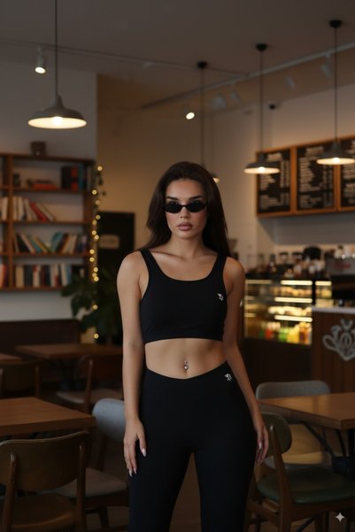 Keep Risen Slimming Special V-Cut Women's Sports Leggings Black