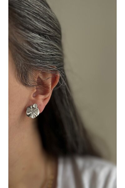 Owentis Steel Silver Stone Asymmetrical Houston Earrings -Not Tarnish-