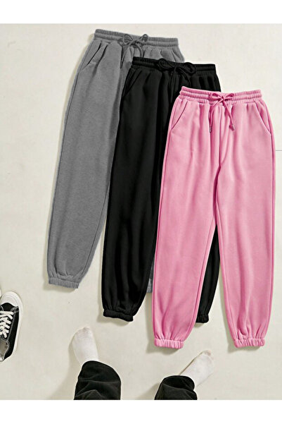 EVIus Τριπλό Σετ Φούτερ με Ελαστικό Πόδι Τριών Κλωστών Χοντρό Ύφασμα