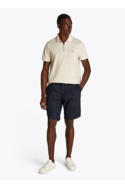 Tommy Hilfiger Erkek MERCERISED PIQUE ZIP REG POLO Polo T-Shirt