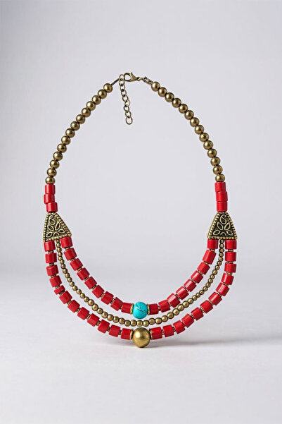 lumosart Üçlü Kesme Boncuklu El Yapımı Kadın Kolyesi