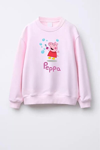 Monila Hanorac din bumbac din țesătură cu 3 fire cu imprimeu Peppa pentru fete