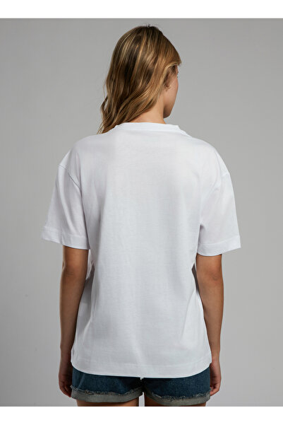 Lee Cooper Crew Neck Printed White Women's T-Shirt 252 Lcf 242022 Nina White