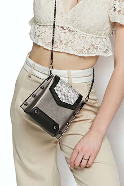 Morpelikan Kadın Mini Zincir Askılı Çarpraz Omuz Çantası