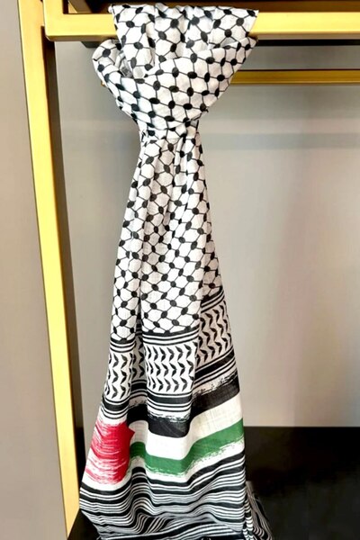 İSTANBULSTYLEMODA Бавовняний льняний хустку, пошу, кефію шаль 180x70 PUS2324