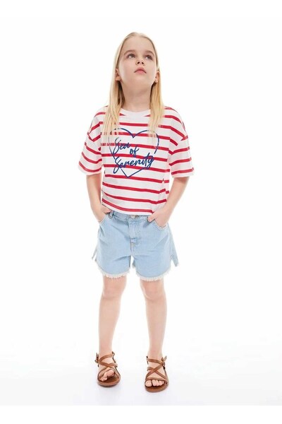 Koton Basic Denim Shorts with Cotton Button and Pocket Detail