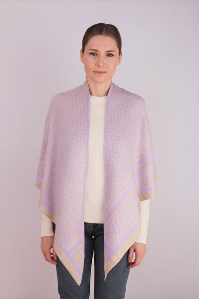 Sebir Moda Desenli Triko Üçgen Şal