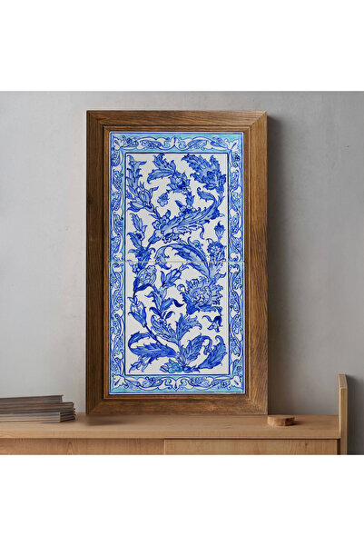 CFTC Tile & Ceramic El Yapımı İznik Çini Pano – Klasik Lale Motifli Mavi Beyaz