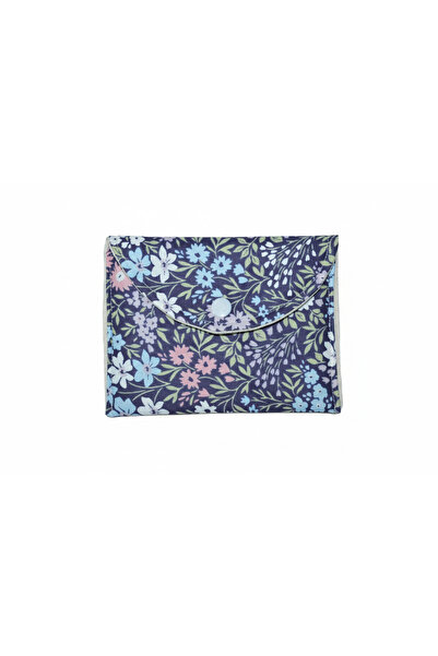 Akabi 100% Cotton Poplin Snap Fastener Fiber and Lined Pad Hygiene Bag Mini Wallet Bag Organizer