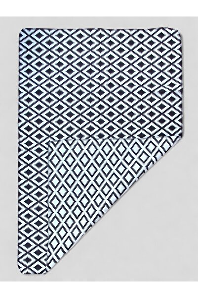 stay with love Saçaksız Siyah Beyaz Kilim Çift Taraflı Dokuma Kilim 1. Kalite...