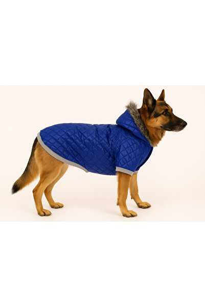 DOGİ&DOG معطف كلب منتفخ باللون الأزرق من السلالة الكبيرة - معطف واق من المطر ...