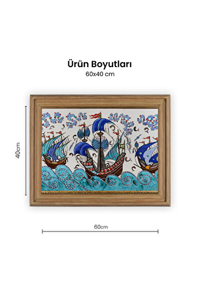 CFTC Tile & Ceramic El Yapımı İznik Çini Pano – Kalyon Desenli