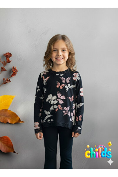 childs μακρυμάνικο λεπτό μπλουζάκι ελαφρύ με δαντέλα με λεπτομέρεια πεταλούδα...