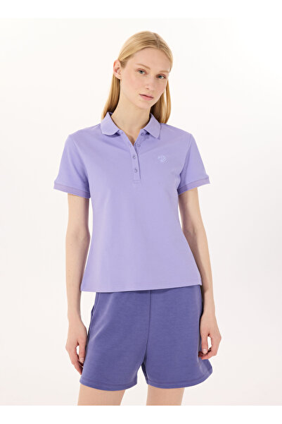 Discovery Expedition D5SL-TST3598 Lila Basic Düz Kadın Polo T-Shirt