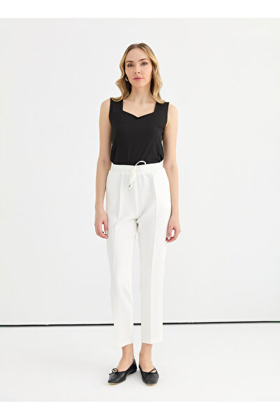 Selen Normal Bel Standart Ekru Kadın Pantolon 25YSL5347